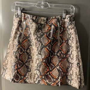 Leather snake skin skirt